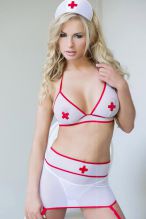 Sharon - Костюм медсестры бело-красный